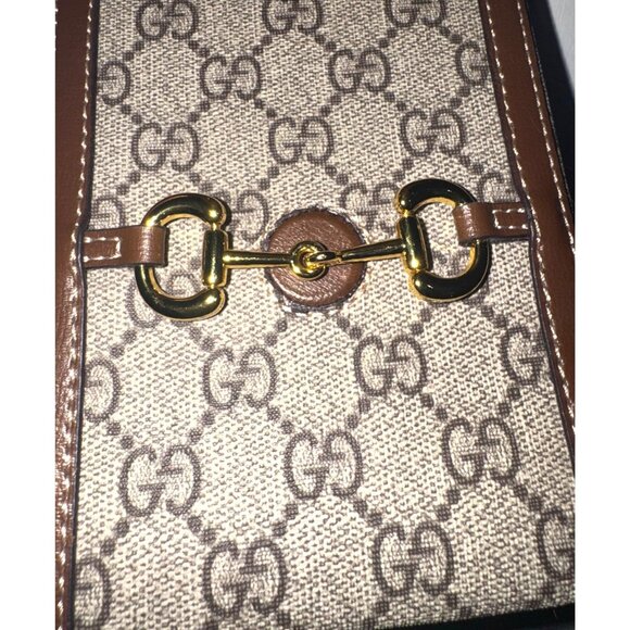 Gucci Horsebit Canvas & Leather Crossbody Bag 7.5x4.5 Inches Adjustable Strap - Picture 4 of 14